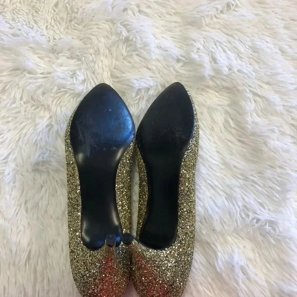 Gold Glitter Heels - Picture 6 of 9
